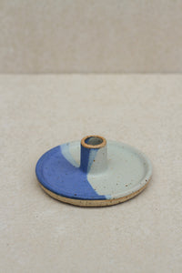 Ledge Candle holder - sage & cobalt